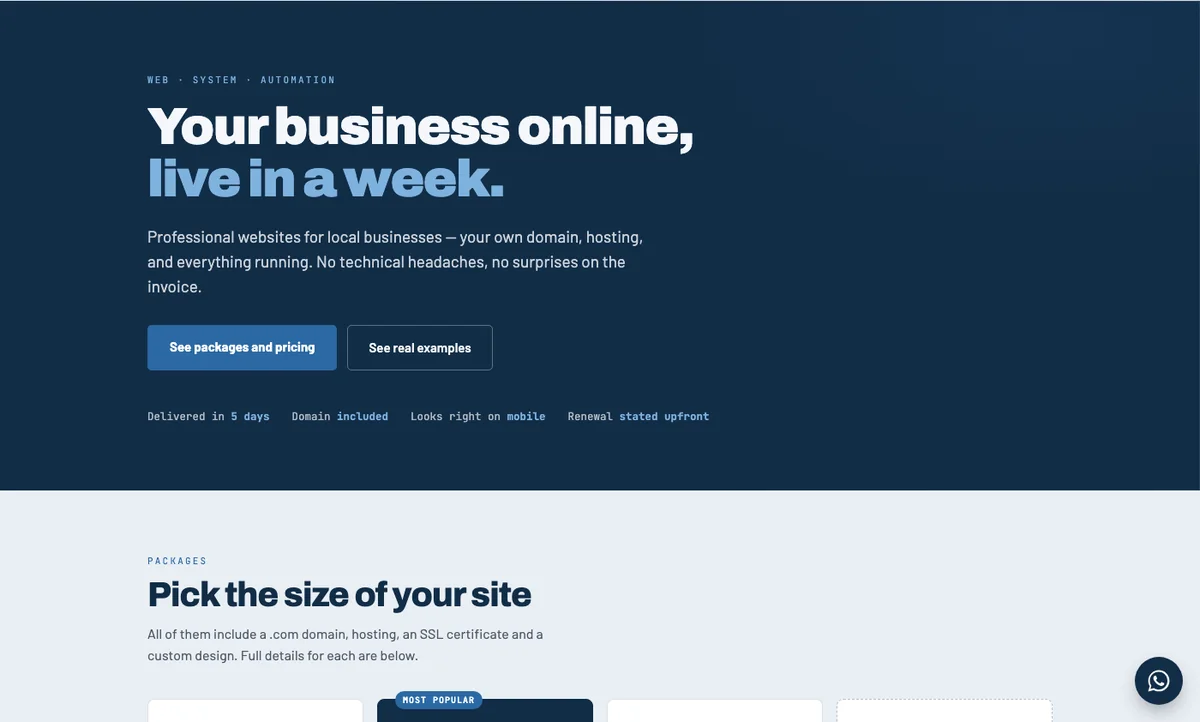 Rosseys Solutions website